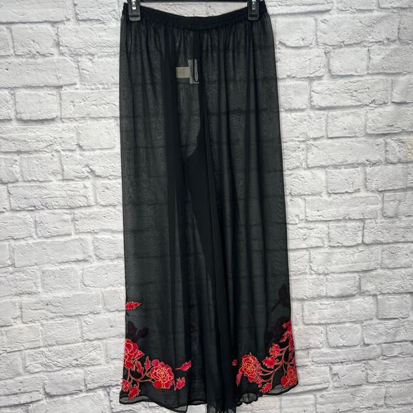 VTG Victorias Secret Collection 2pc Set Sheer Pants Red Floral Size M Tunic - Picture 6 of 11